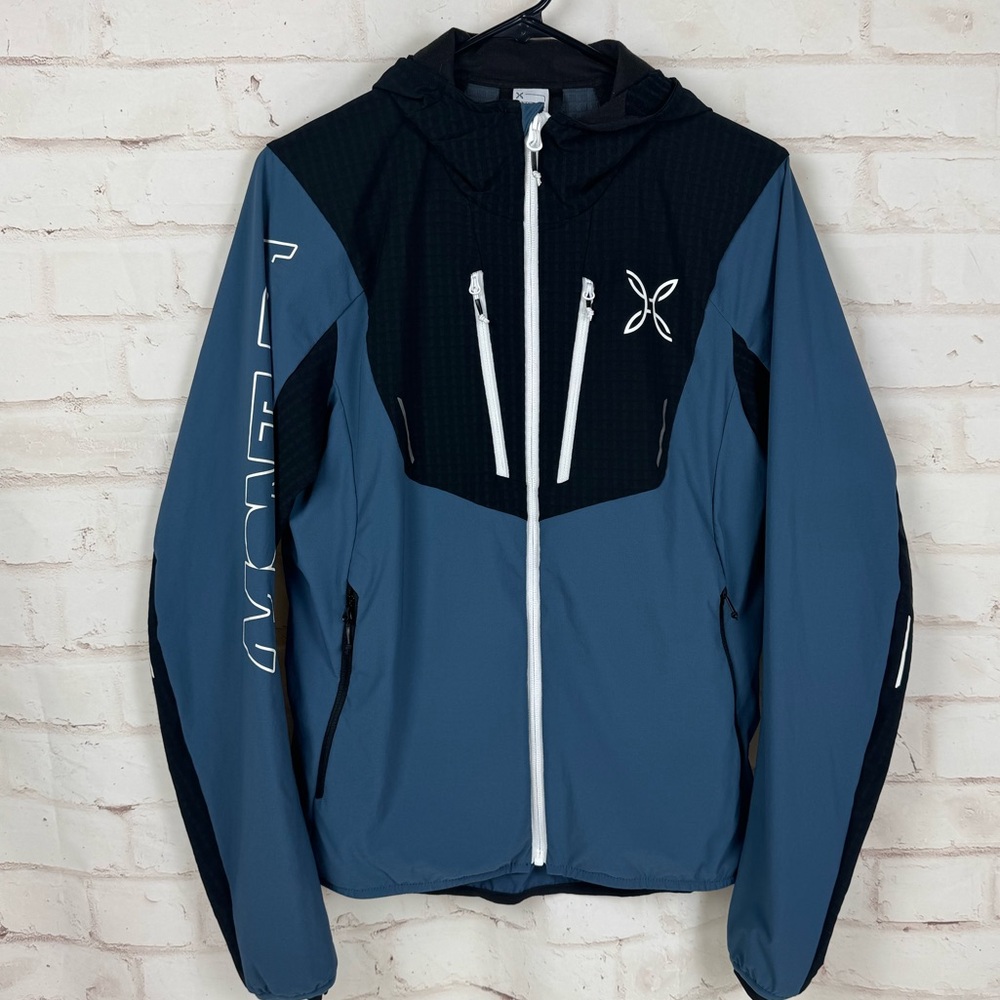 Montura Black Blue Long Sleeve Ski Style Hooded Jacket Size Small Full Zip
